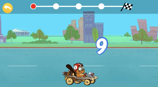 Fun Crazy Race odd and even number learning game on ABCmouse.com. 